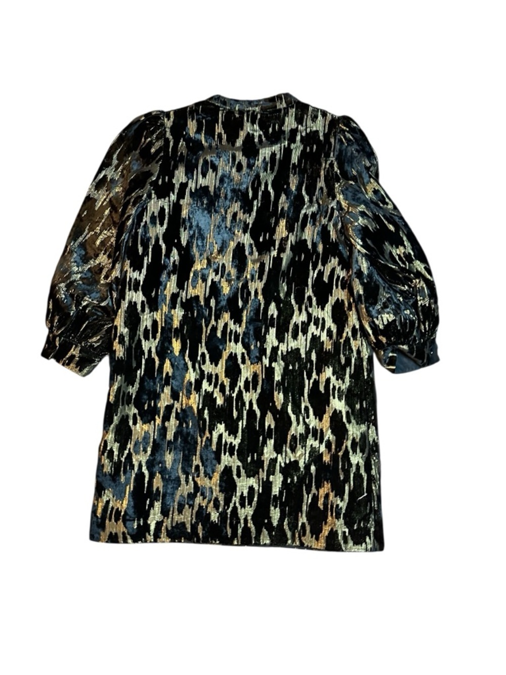 Pomander Place Metallic Velvet Burnout Samantha Dress M - Picture 6 of 7